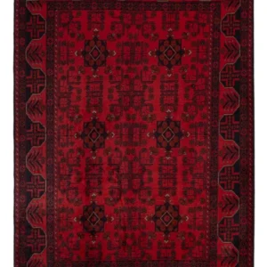 Tapete afegão - Kunduz - 195 x 125 cm - vermelho escuro