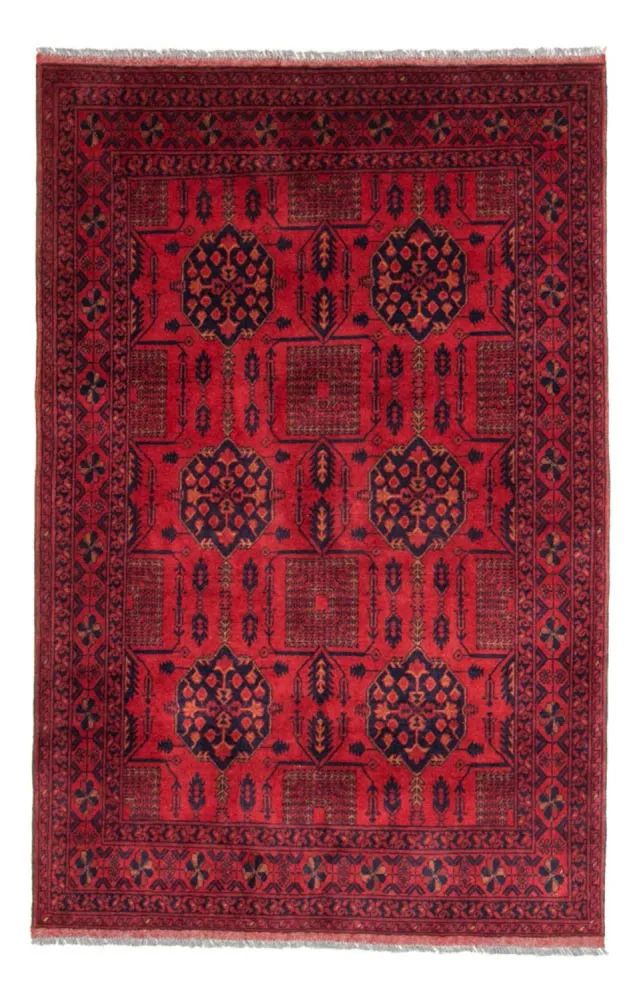 Tapete afegão - Kunduz - 196 x 130 cm - vermelho