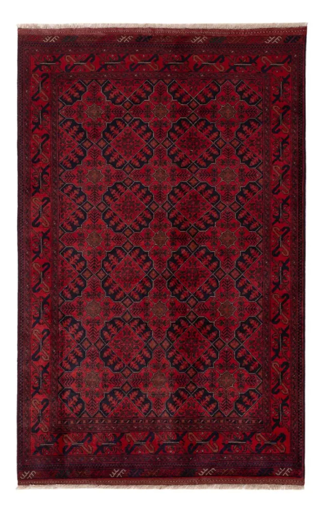 Tapete afegão - Kunduz - 198 x 125 cm - vermelho escuro