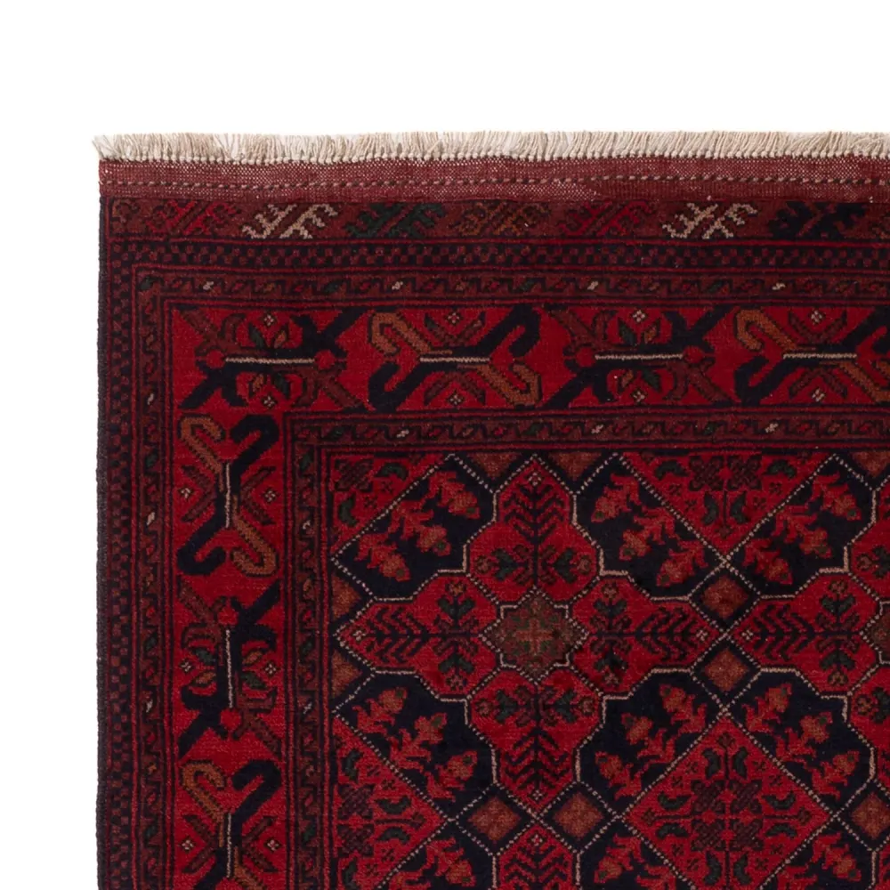 Tapete afegão - Kunduz - 198 x 125 cm - vermelho escuro