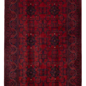 Tapete afegão - Kunduz - 199 x 132 cm - vermelho escuro