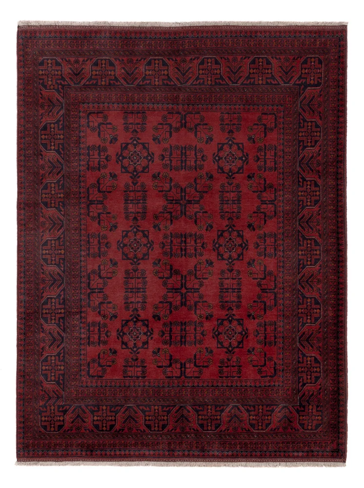 Tapete afegão - Kunduz - 200 x 153 cm - vermelho
