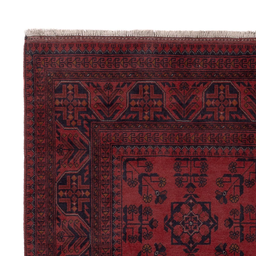 Tapete afegão - Kunduz - 200 x 153 cm - vermelho