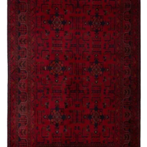 Tapete afegão - Kunduz - 201 x 130 cm - vermelho escuro