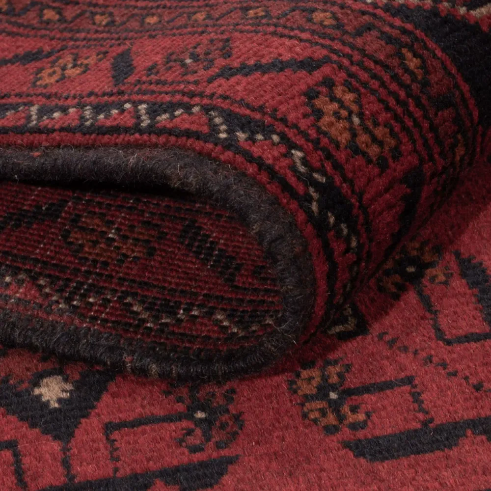 Tapete afegão - Kunduz - 201 x 130 cm - vermelho escuro