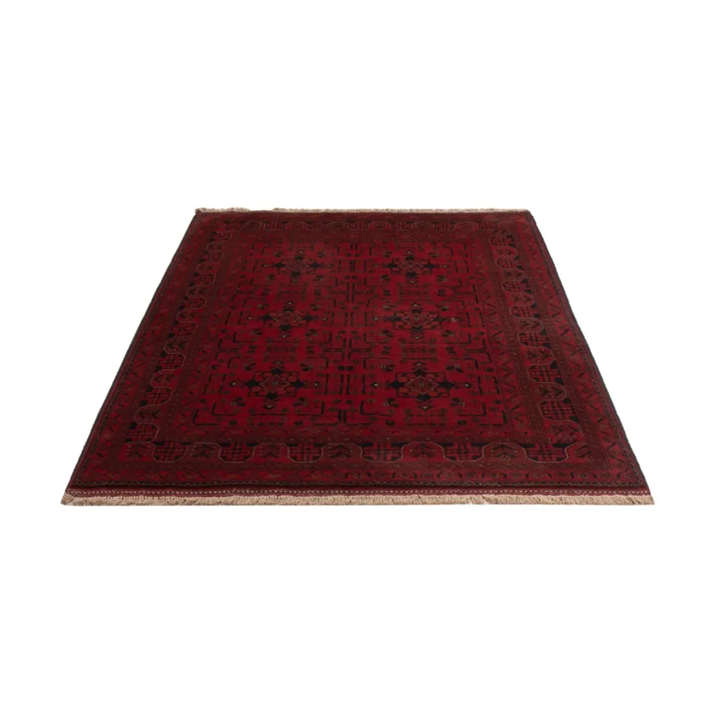Tapete afegão - Kunduz - 201 x 130 cm - vermelho escuro
