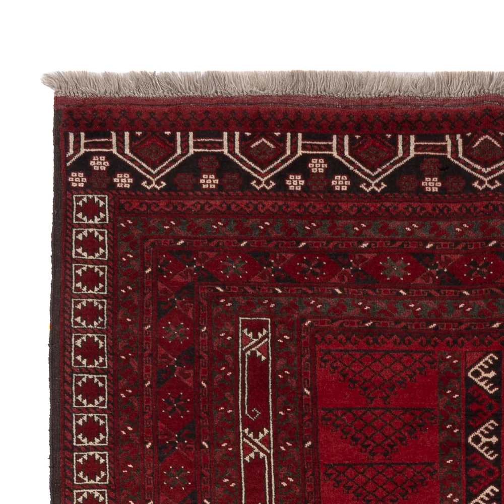 Tapete afegão - Kunduz - 222 x 150 cm - vermelho