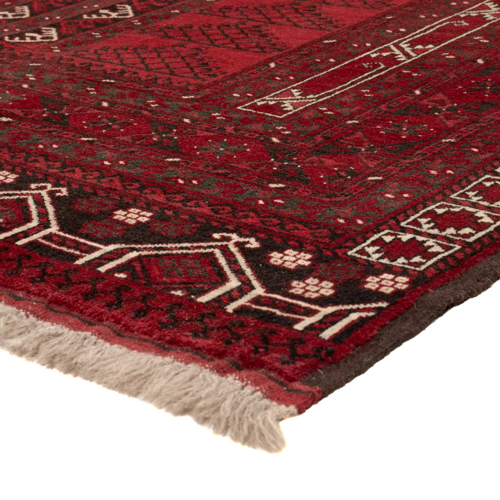 Tapete afegão - Kunduz - 222 x 150 cm - vermelho