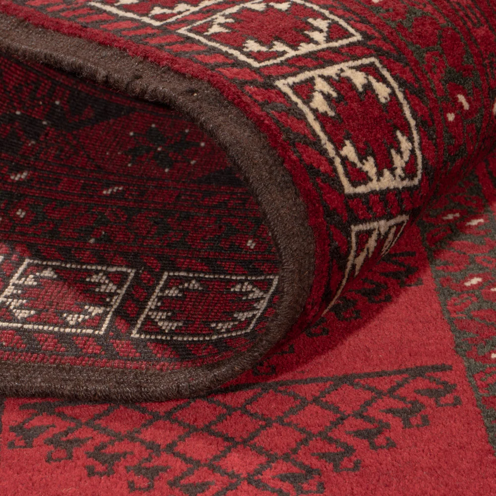Tapete afegão - Kunduz - 222 x 150 cm - vermelho