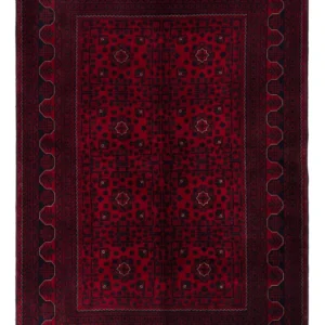 Tapete afegão - Kunduz - 237 x 170 cm - vermelho escuro