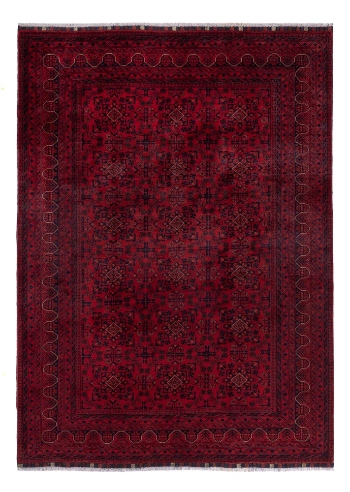 Tapete afegão - Kunduz - 237 x 175 cm - vermelho escuro