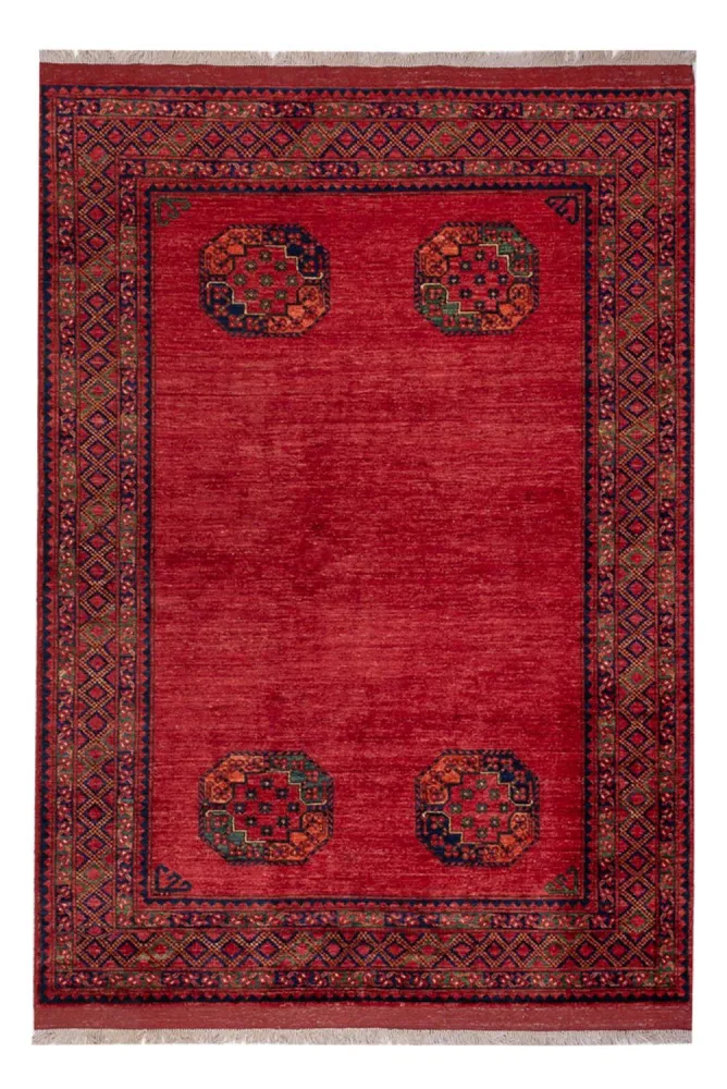 Tapete afegão - Kunduz - 241 x 175 cm - vermelho