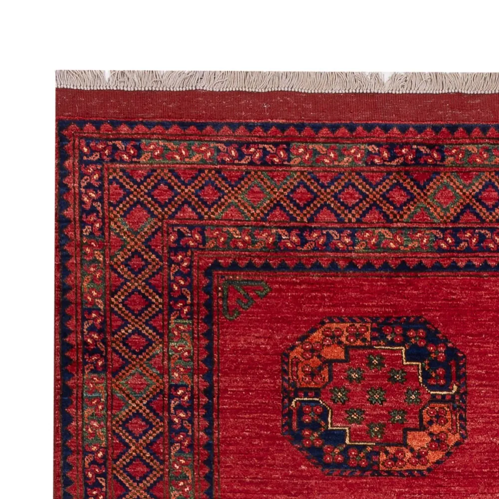 Tapete afegão - Kunduz - 241 x 175 cm - vermelho