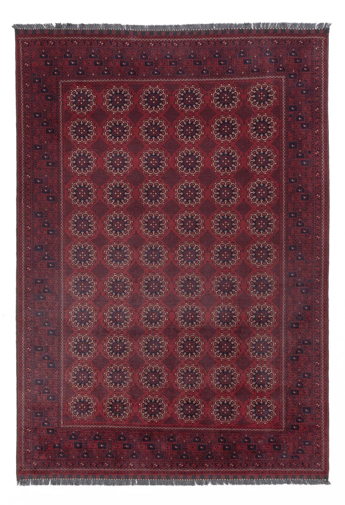 Tapete afegão - Kunduz - 283 x 199 cm - vermelho escuro