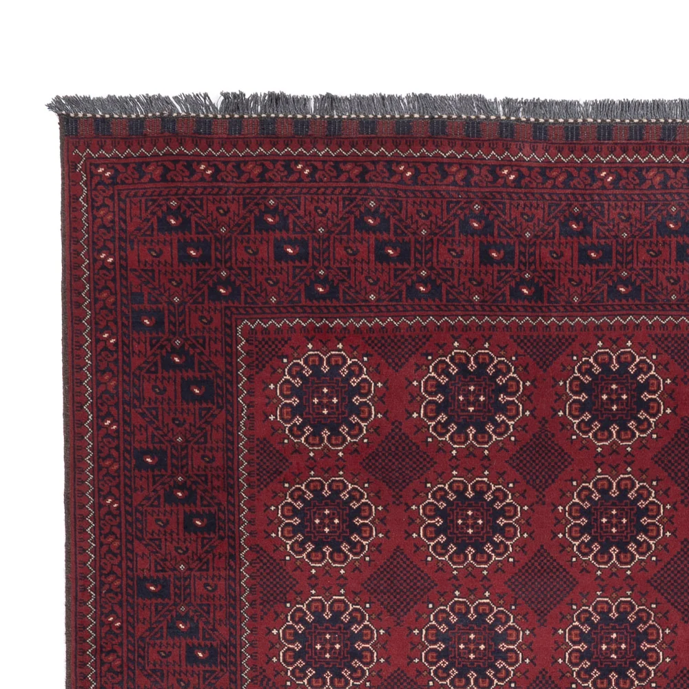Tapete afegão - Kunduz - 283 x 199 cm - vermelho escuro