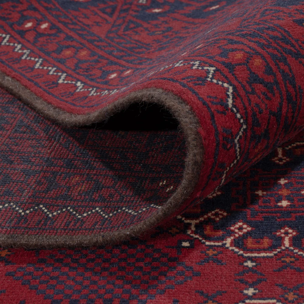 Tapete afegão - Kunduz - 283 x 199 cm - vermelho escuro