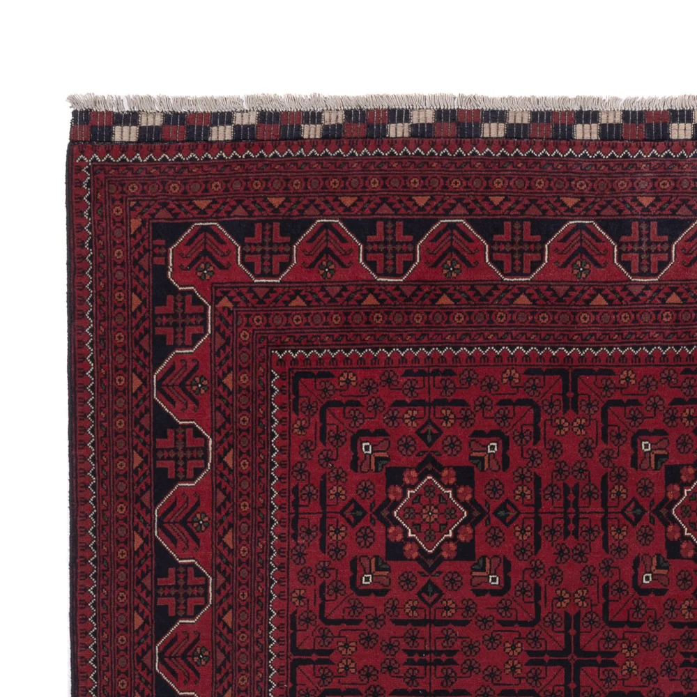 Tapete afegão - Kunduz - 300 x 197 cm - vermelho escuro