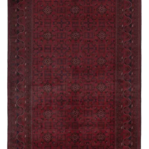 Tapete afegão - Kunduz - 306 x 196 cm - vermelho escuro