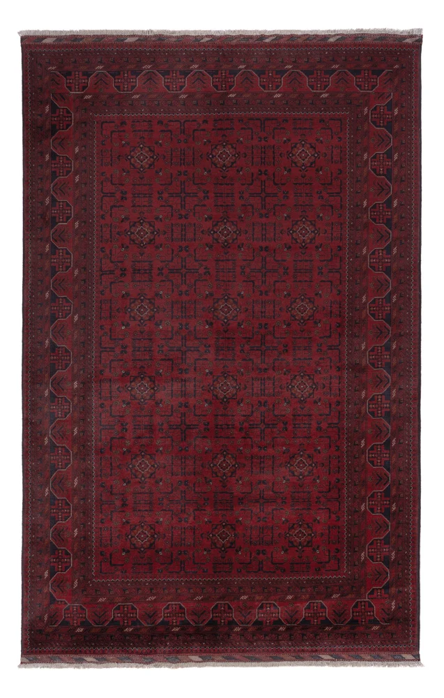 Tapete afegão - Kunduz - 306 x 196 cm - vermelho escuro