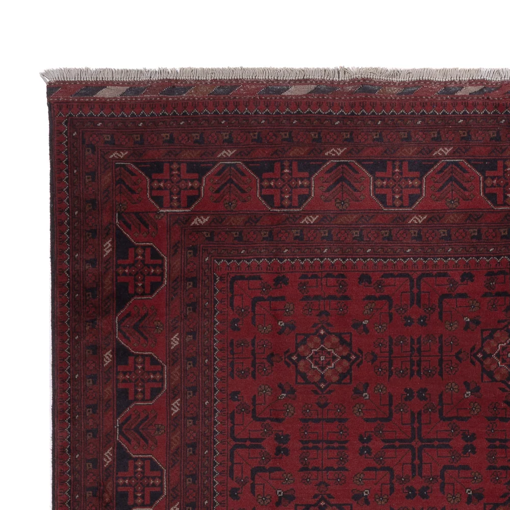 Tapete afegão - Kunduz - 306 x 196 cm - vermelho escuro