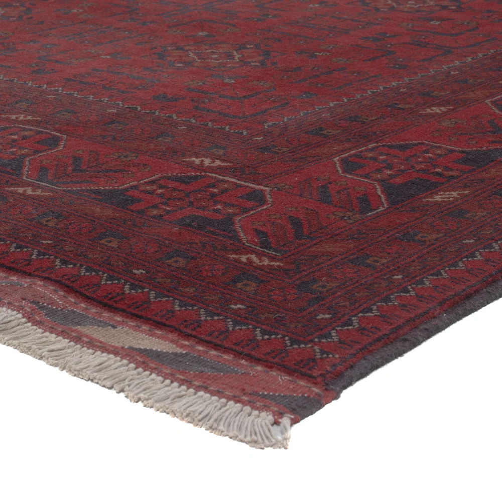 Tapete afegão - Kunduz - 306 x 196 cm - vermelho escuro