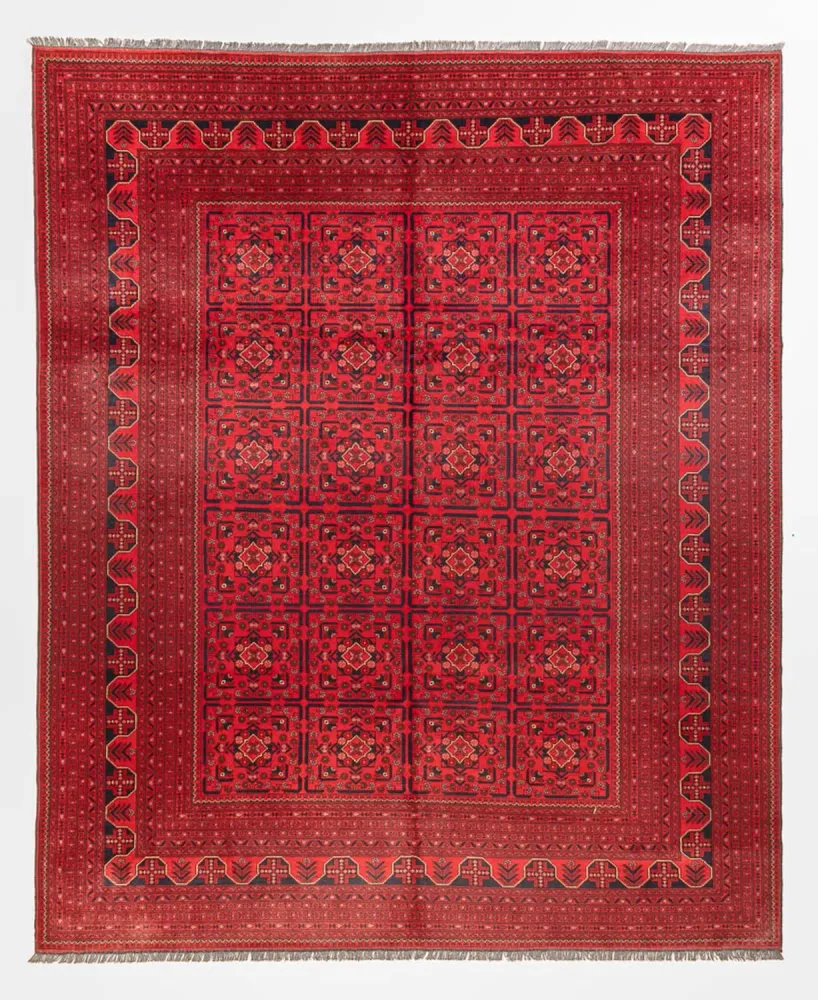 Tapete afegão - Kunduz - 366 x 297 cm - vermelho