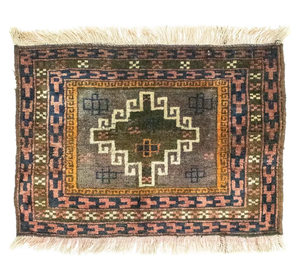 Tapete afegão - 64 x 47 cm - multicolorido