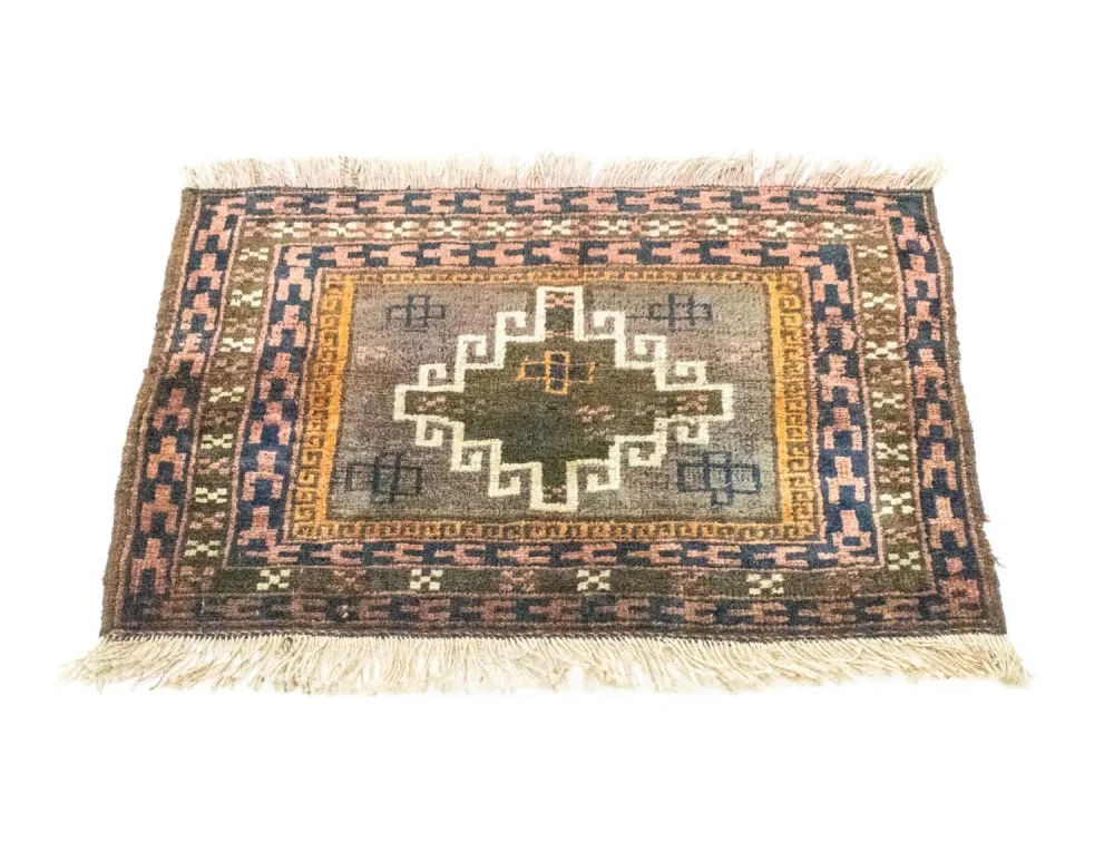 Tapete afegão - 64 x 47 cm - multicolorido