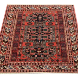 Tapete afegão praç - 153 x 134 cm - vermelho