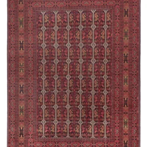 Tapete afegão - Real - 283 x 193 cm - vermelho escuro