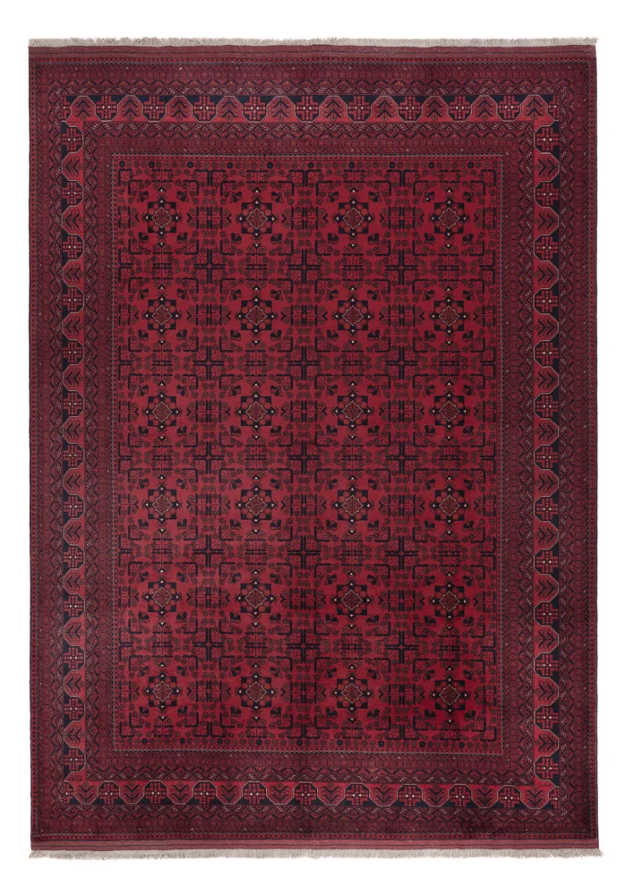 Tapete afegão - Real - 288 x 202 cm - vermelho escuro