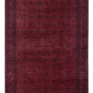 Tapete afegão - Real - 293 x 200 cm - vermelho escuro
