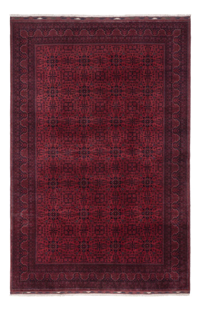 Tapete afegão - Real - 293 x 200 cm - vermelho escuro