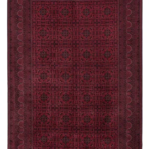 Tapete afegão - Real - 294 x 202 cm - vermelho escuro