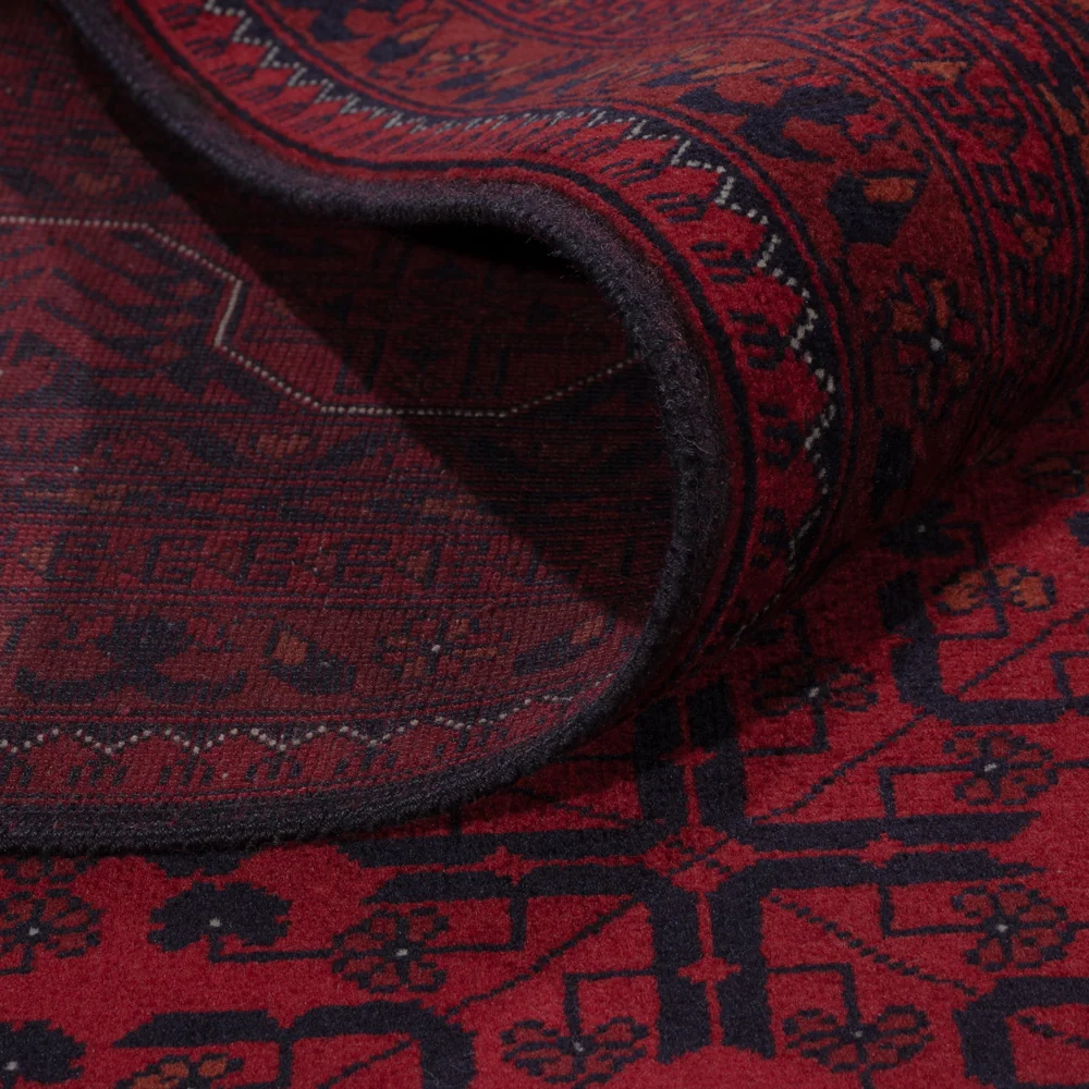 Tapete afegão - Real - 294 x 202 cm - vermelho escuro