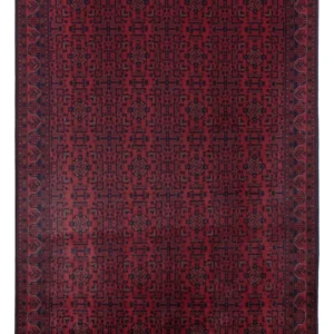 Tapete afegão - Real - 298 x 195 cm - vermelho escuro