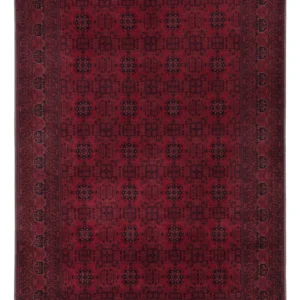 Tapete afegão - Real - 305 x 206 cm - vermelho escuro