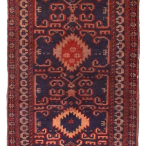 Tapete Baluch - 120 x 60 cm - bordeaux vermelho