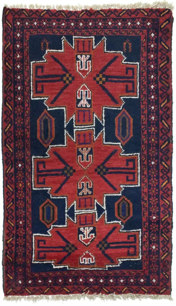 Tapete Baluch - 122 x 77 cm - vermelho