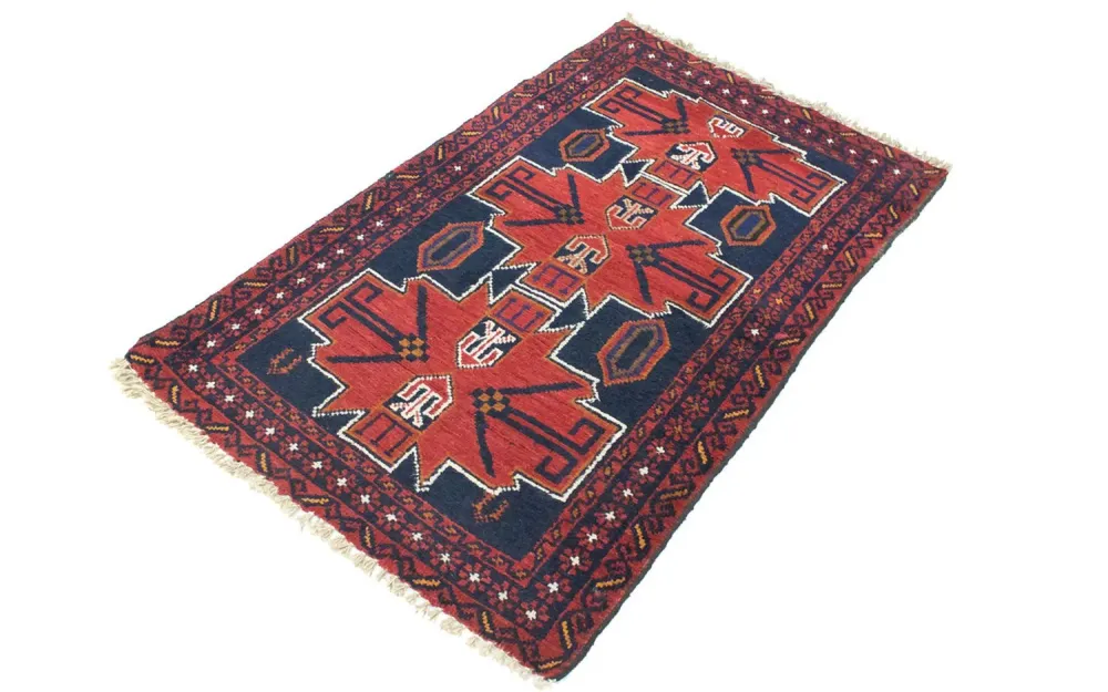 Tapete Baluch - 122 x 77 cm - vermelho