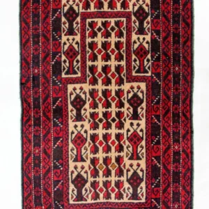 Tapete Baluch - 125 x 74 cm - vermelho