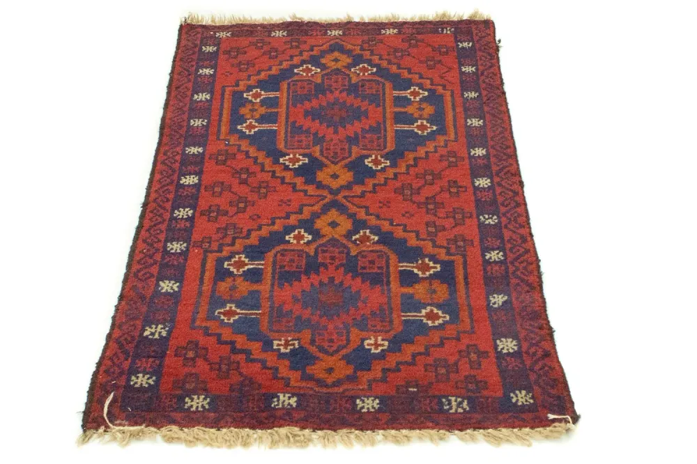 Tapete Baluch - 127 x 70 cm - vermelho
