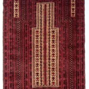 Tapete Baluch - 129 x 93 cm - vermelho