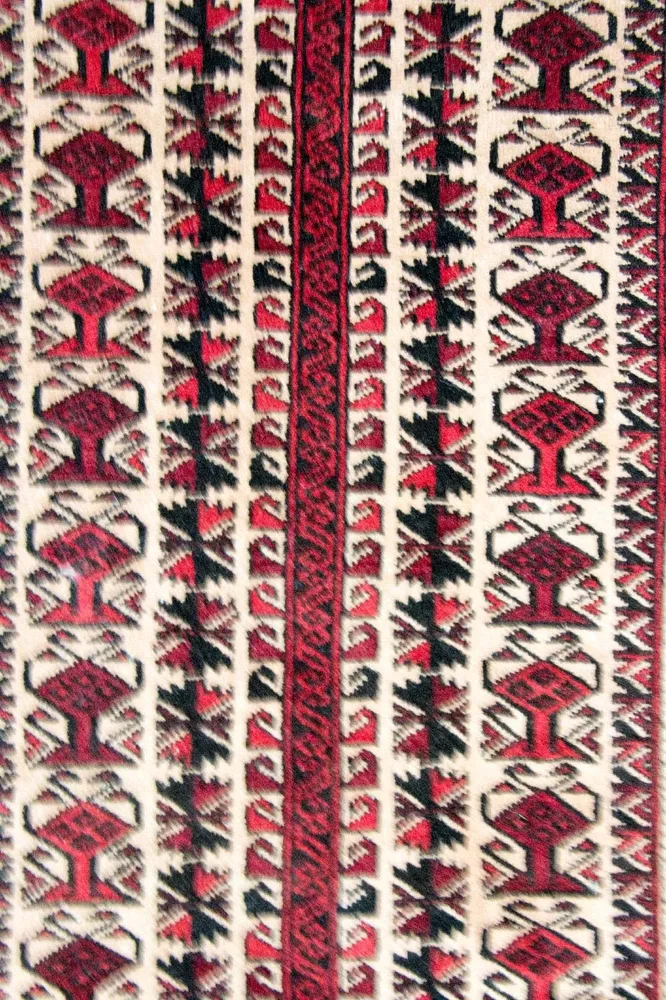 Tapete Baluch - 129 x 93 cm - vermelho