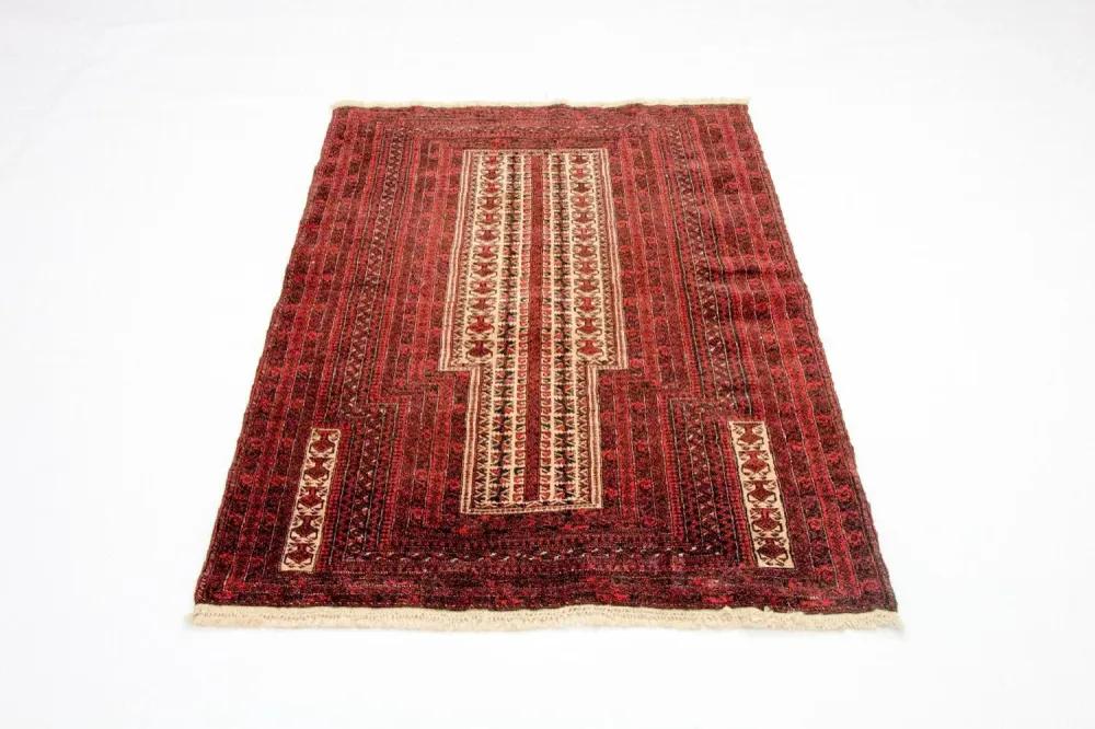 Tapete Baluch - 129 x 93 cm - vermelho