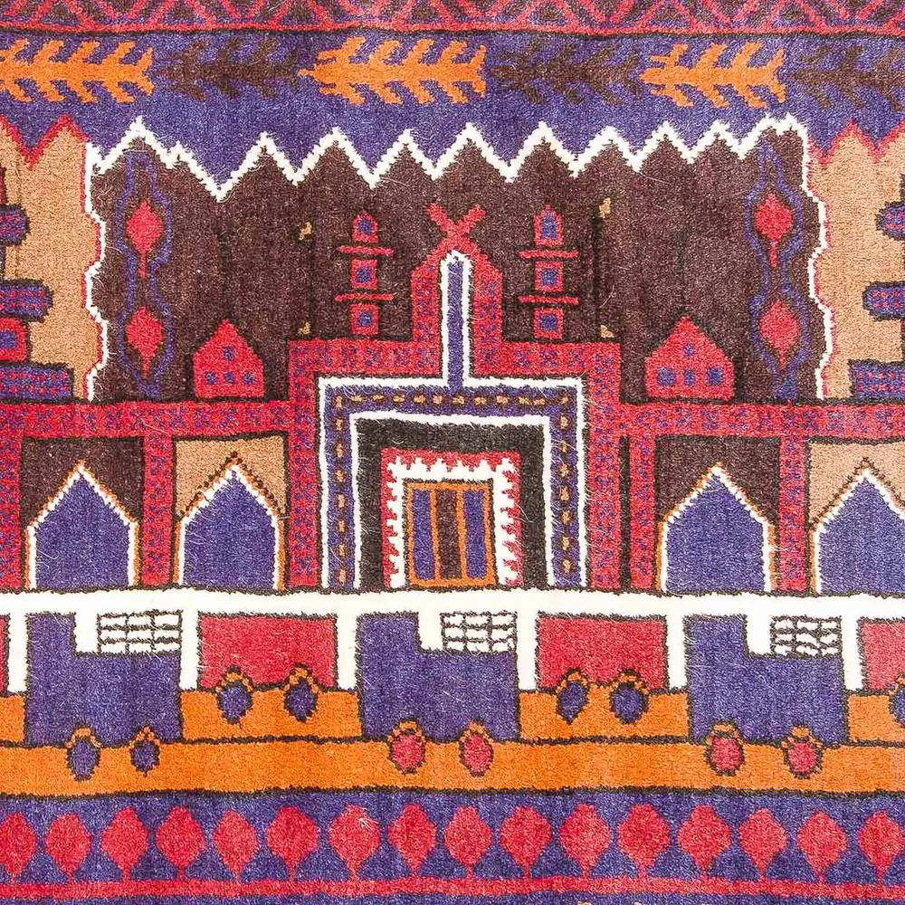 Tapete Baluch - 130 x 83 cm - multicolorido
