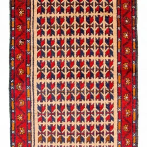 Tapete Baluch - 130 x 77 cm - vermelho