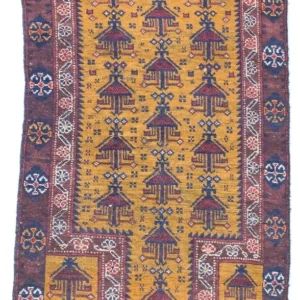 Tapete Baluch - 131 x 74 cm - amarelo