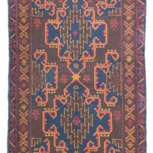 Tapete Baluch - 131 x 87 cm - castanho