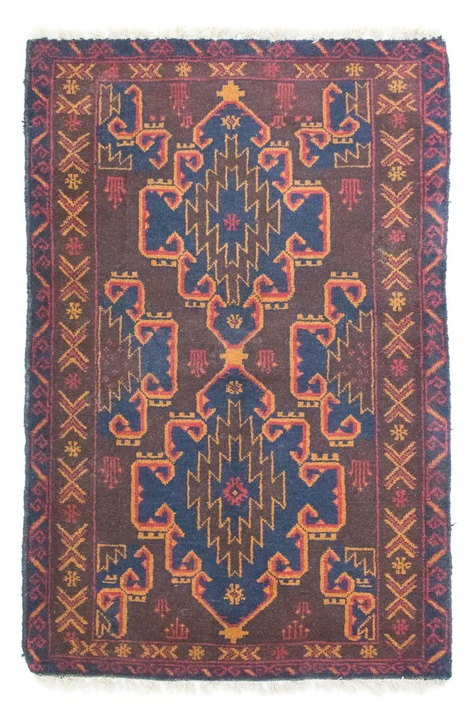 Tapete Baluch - 131 x 87 cm - castanho